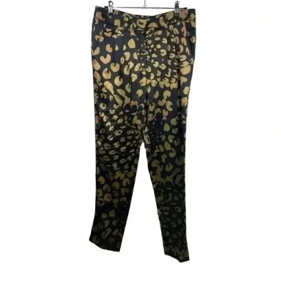 Jenni Kayne Black And Gold Silk Leopard Print Straight Leg Pant - Picture 2 of 7